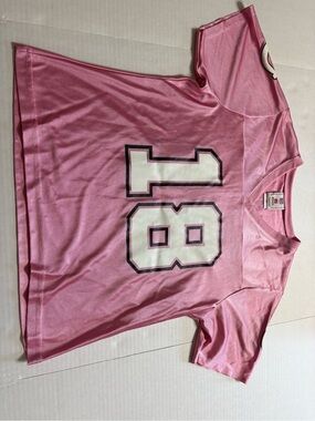 NFL Pink Jersey Top with White Number 18